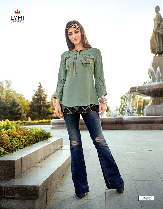 Rayon Flex With Embroidery Work Top For Women